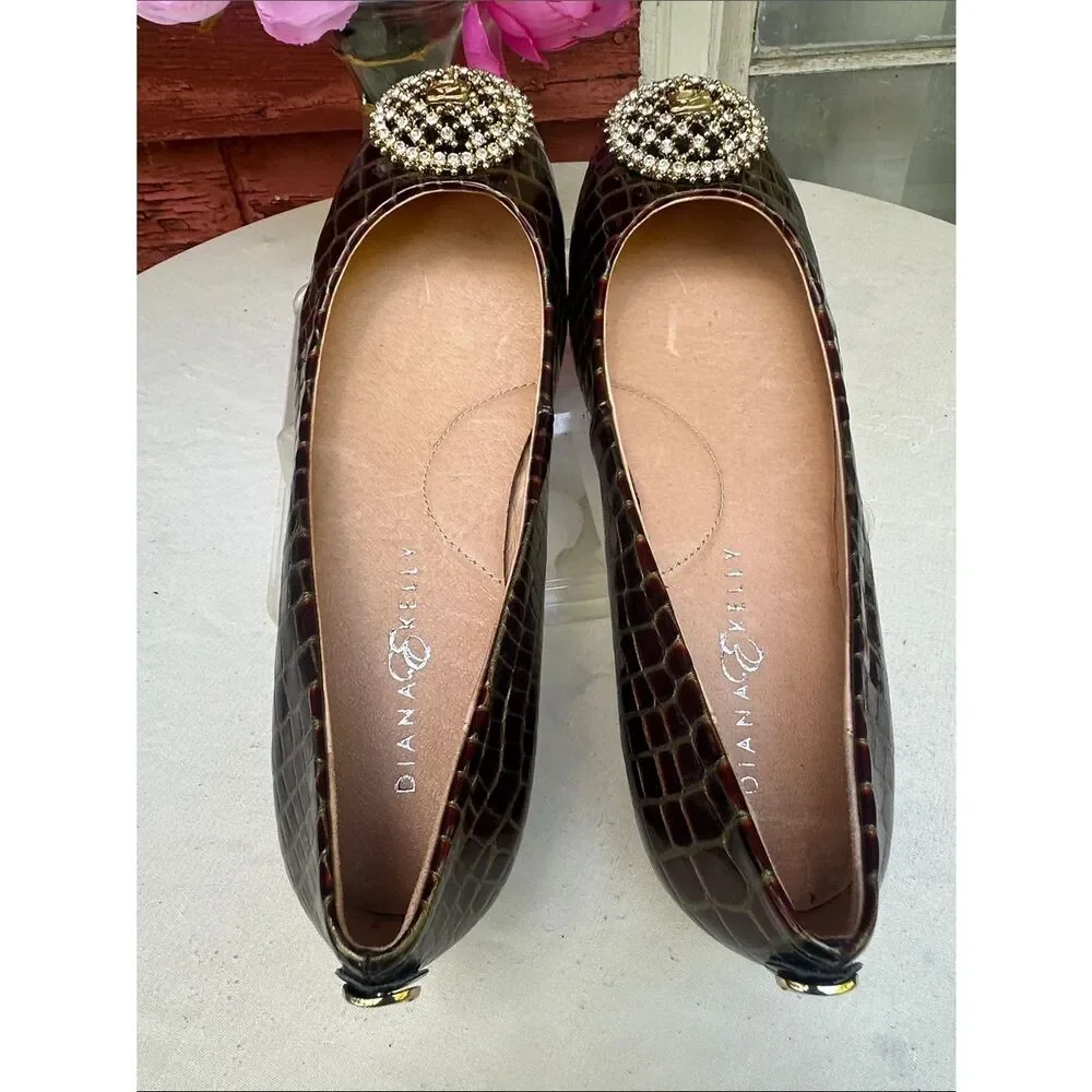 Diana E Kelley Croc Embellished Dress Shoes